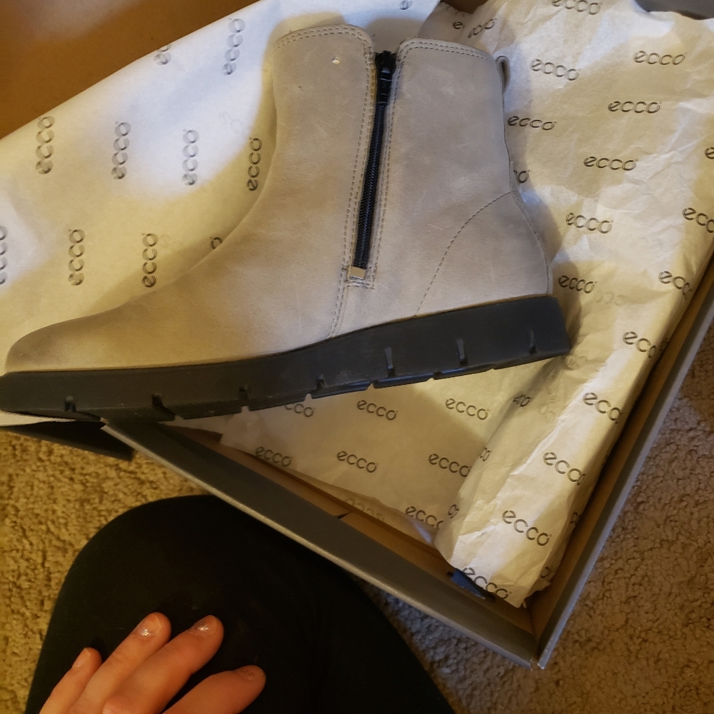 Gray Ecco ankle boots